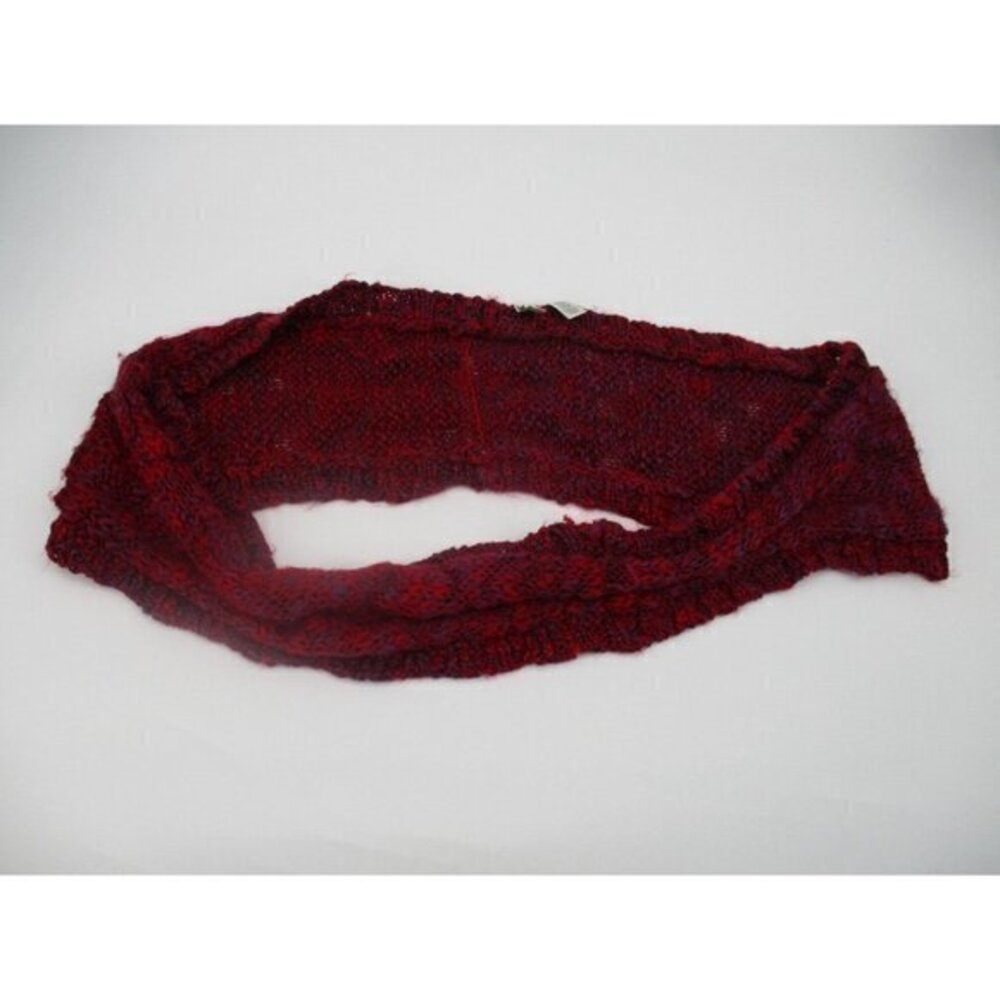 LOFT Womens Scarf One Size Infinity Scarf Red Tan Acrylic Casual Knit Hand Wash